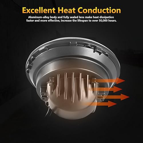 Miniatura 6 de Nueva actualización de 7 pulgadas láser LED faro redondo compatible con Jeep Wrangler JK JKU TJ LJ etc luz de luz de señal de giro DRL luz H6024 DOT