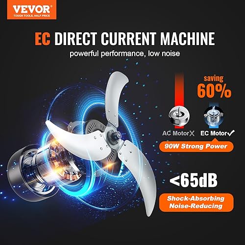 Miniatura 2 de VEVOR Ventilador de tambor industrial de 24 pulgadas, ventilador de alta velocidad de 8900 CFM con control de velocidad continuo, inclinación