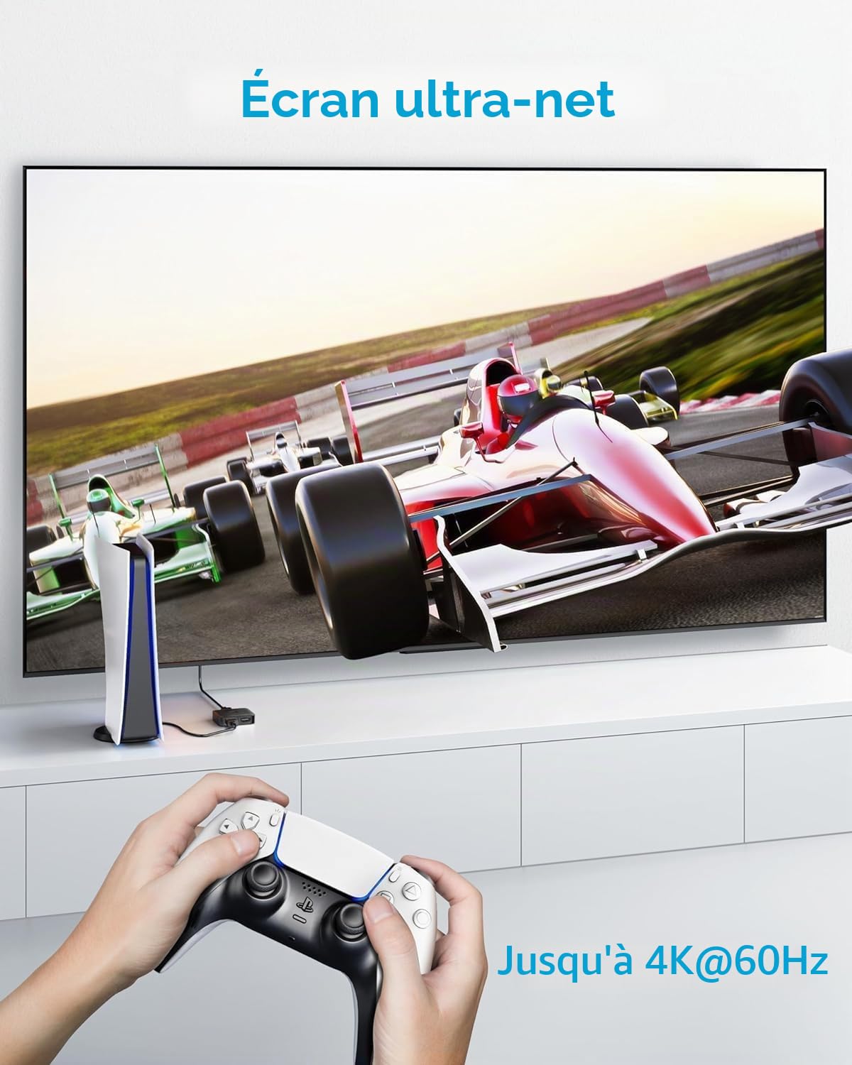 Anker Switch HDMI 4K à 60 Hz Commutateur bidirectionnel, Sortie 2 en 1 avec Finition Lisse, Prend en Charge HDR, 3D, Dolby, Compatible avec Laptops, PC, Xbox Series, PS5 / PS4, projecteur, etc.