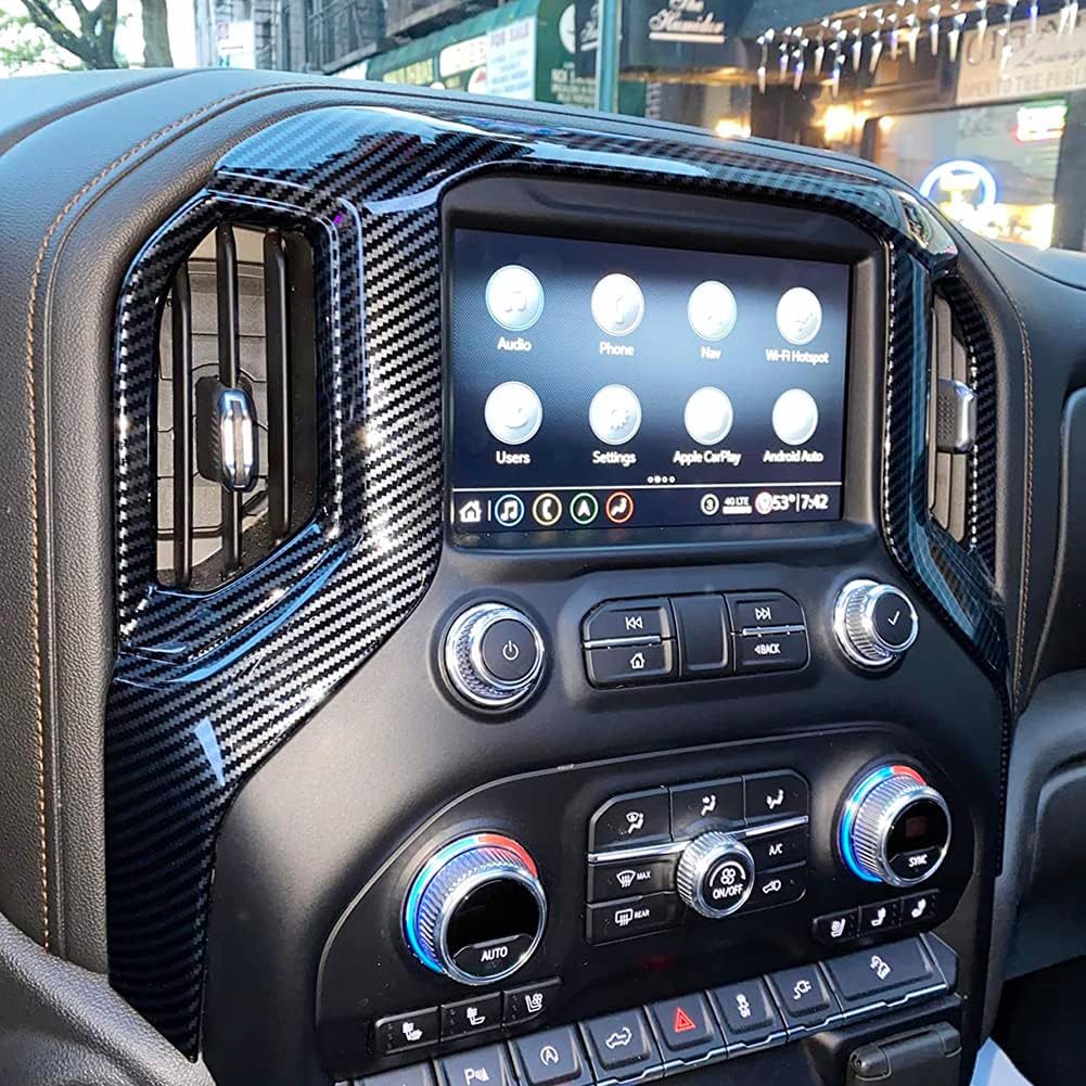 Kolya Compatible with 2019 2020 2021 Chevy Silverado GMC Sierra 1500 Accessories Dashboard Navigation Cover Trim for 2020 2021 2022 2023 GMC Sierra Chevy Silverado 2500 3500 Accessories