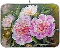 Vista 34 de Cherry Blossom Series - Tapete de secado de platos para encimera de cocina, 18 x 16 pulgadas, tapete absorbente de microfibra para platos