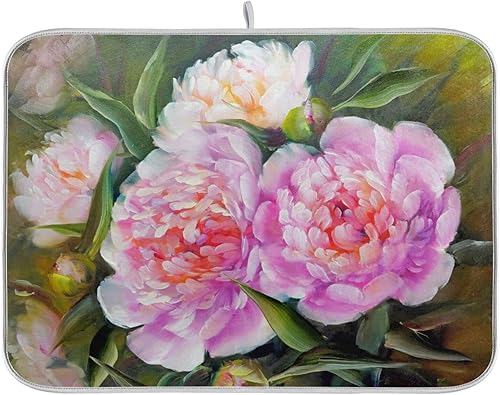 Miniatura 34 de Cherry Blossom Series - Tapete de secado de platos para encimera de cocina, 18 x 16 pulgadas, tapete absorbente de microfibra para platos