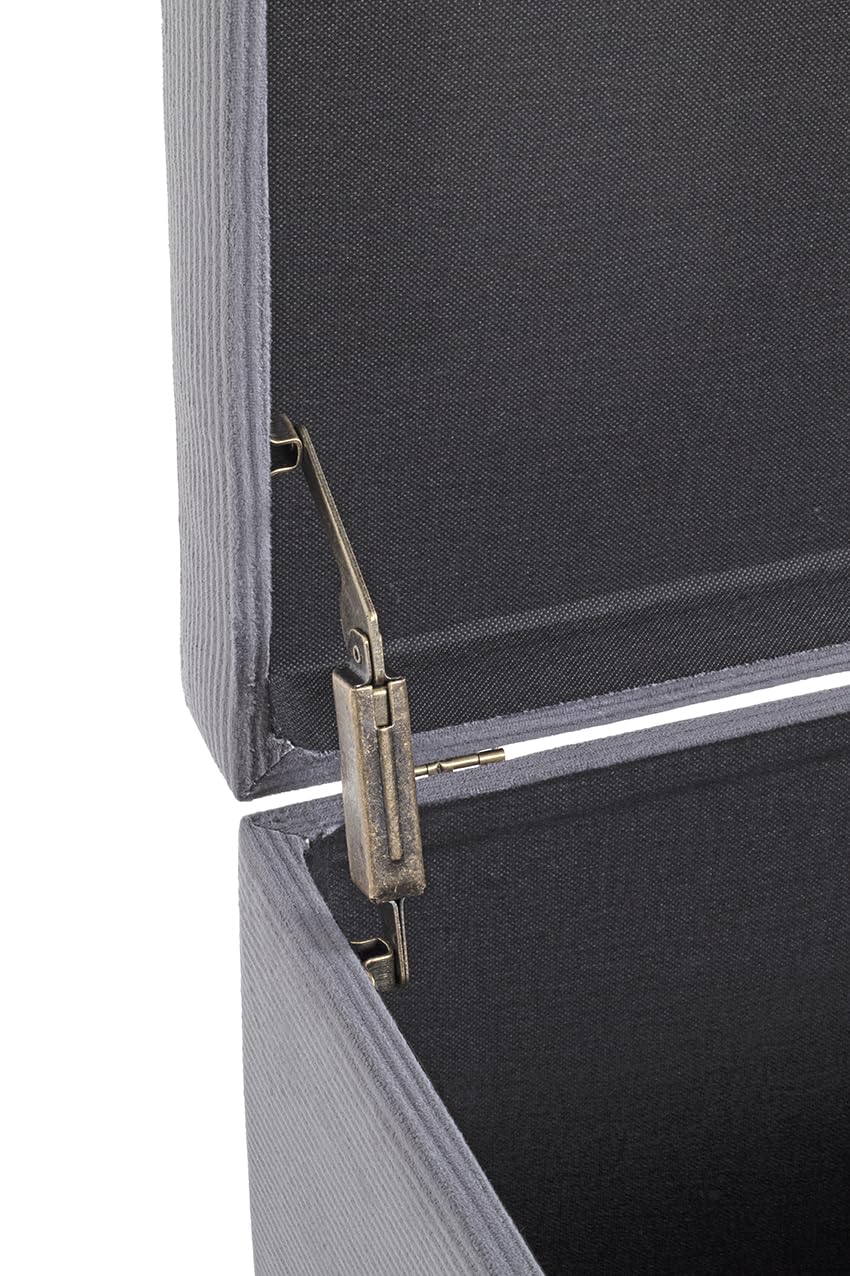 HAKU Sitztruhe grau, MDF, Textilgewebe Cord - Maße: B 58 cm x H 42 cm x T 39 cm, Style: Modern