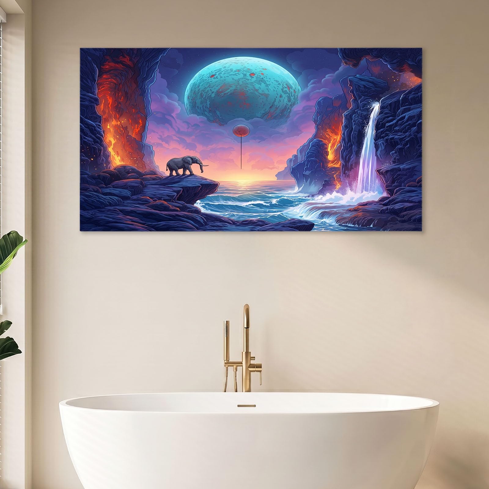 Obraz na płótnie z drewnianą ramą Fantasy Surrealistyczny 90 x 60 cm 1
