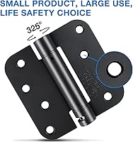 Vista 3 de Bisagras negras de cierre automático para puerta, bisagra de resorte de 4 x 4 pulgadas, bisagras de cierre suave, bisagras de cierre automático