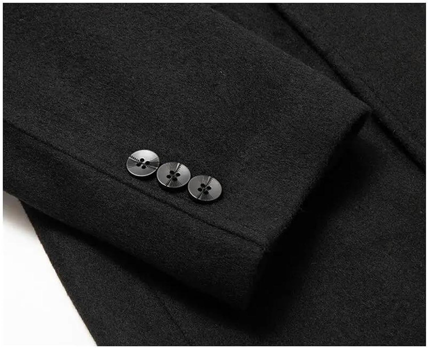 Men's Extra Long Double Breasted Wool Blend Trench Coat Thick Warm Overcoat Business Casual Winter Jacket