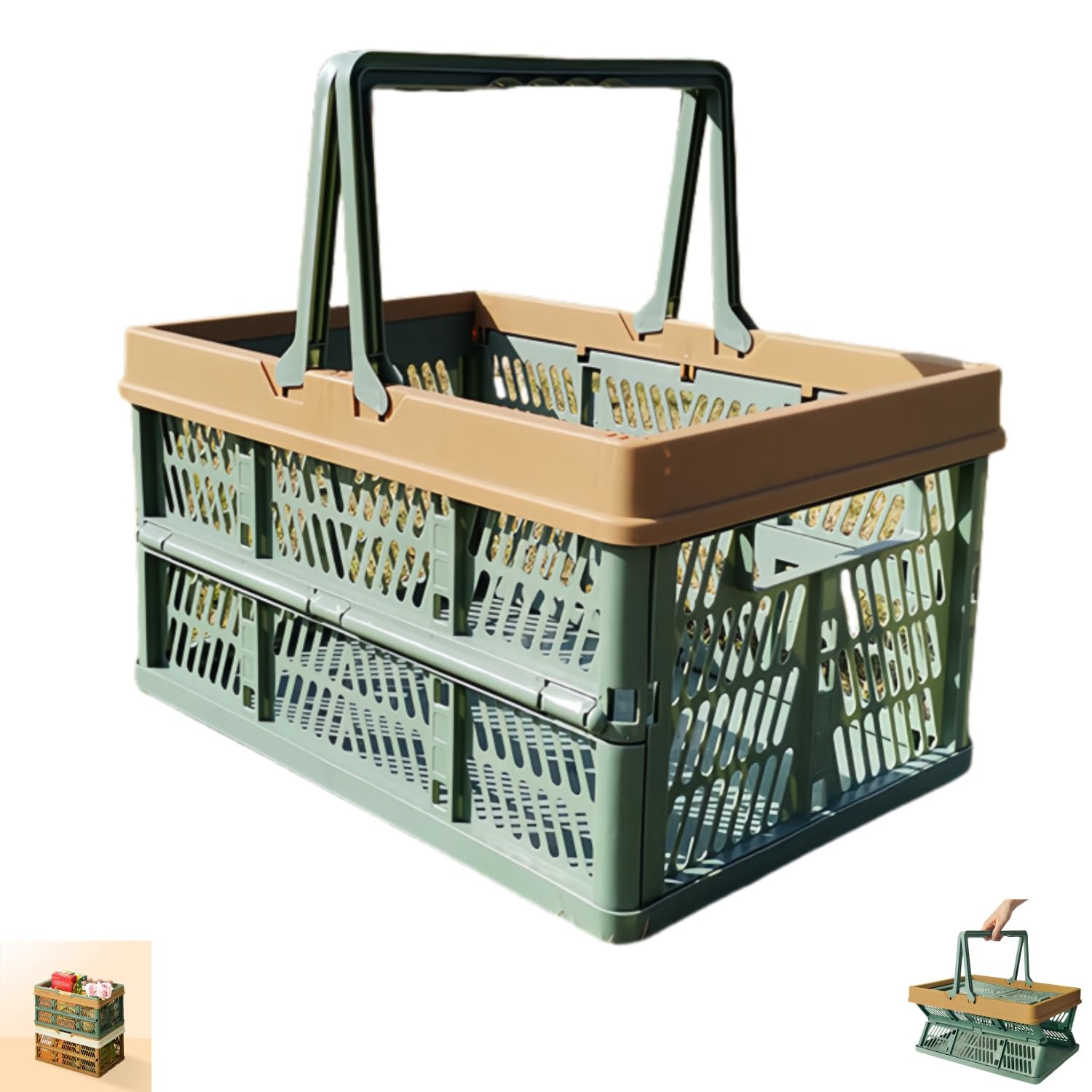 Grandes caisses de rangement pliables en plastique empilables pour maison et bureau