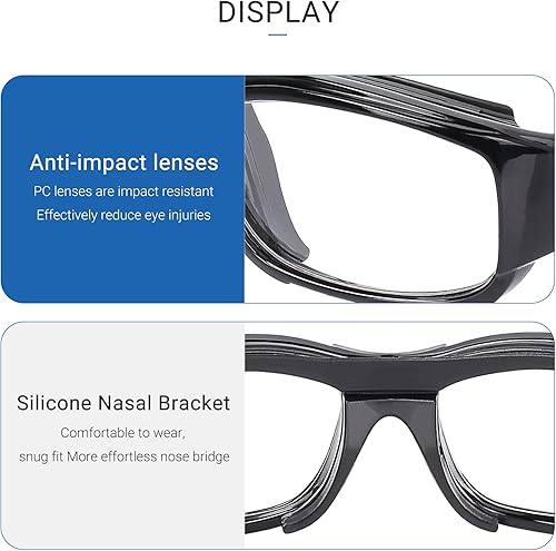 Miniatura 4 de SooGree Sports Glasses for Adults,Anti Fog Shock Absorption with Adjustable Strap,Protective Eyewear Sports Glasse