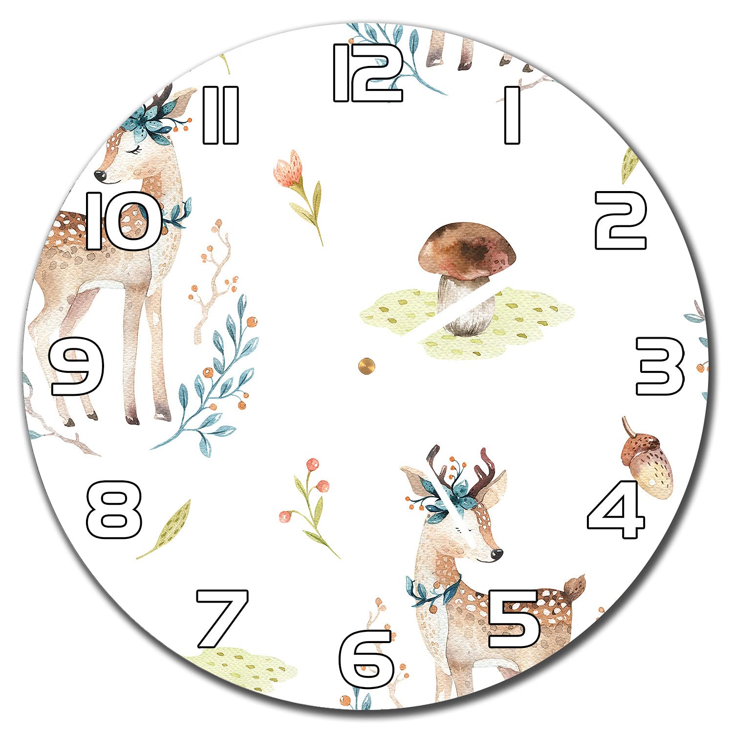 Horloge en verre 30 cm aiguilles blanches pour cuisine et salon moderne