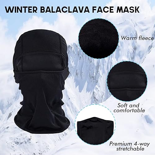 Miniatura 4 de Guantes de esquí para hombre, guantes de nieve cálidos impermeables y transpirables con pasamontañas para snowboard, moto de nieve en clima frío.