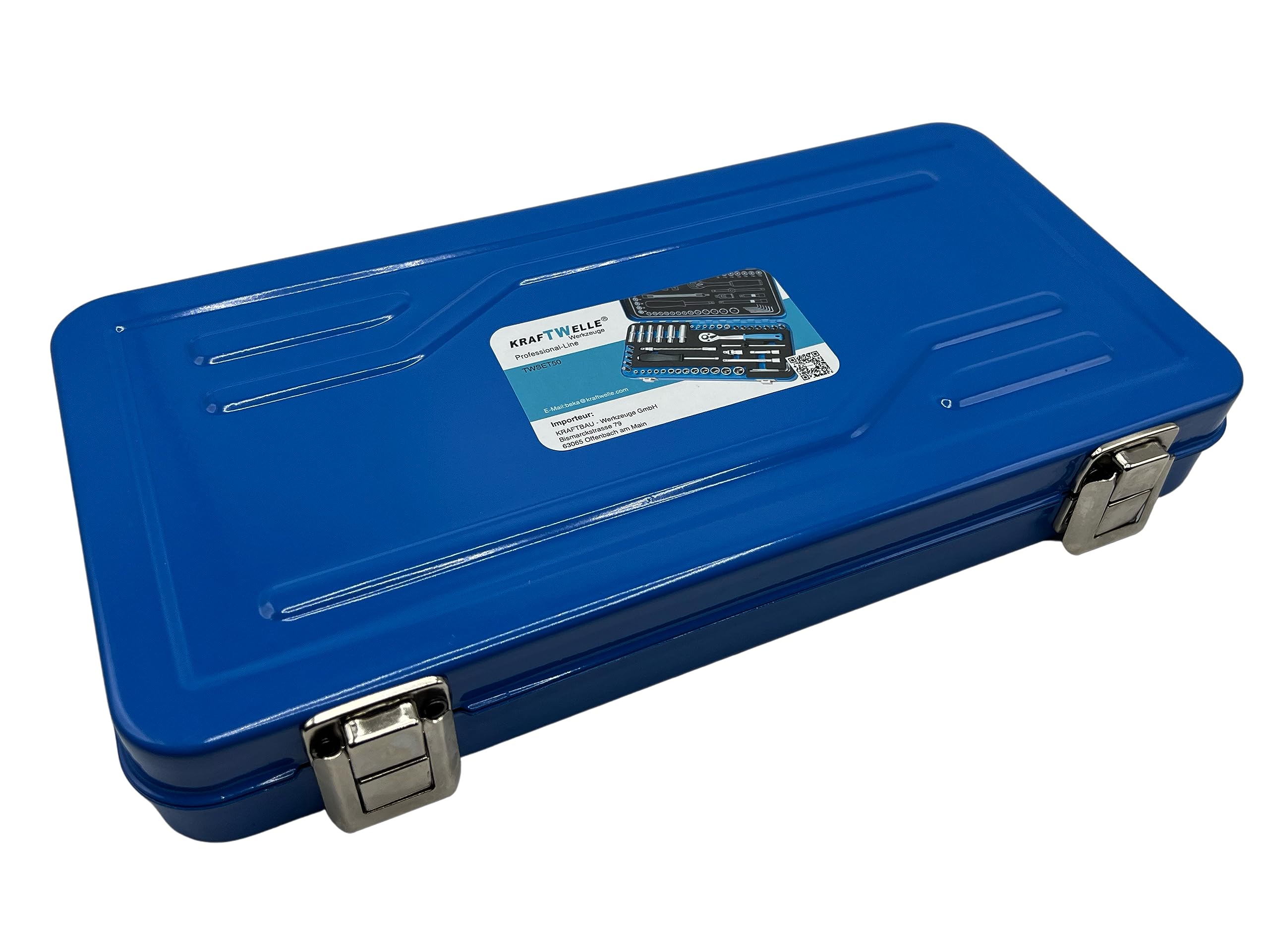 Kraftwelle Coffret à cliquet 1/4" 50 pièces Coffret à outils avec cliquet 72 dents, jeu de douilles 6-13 mm, écrou profil E, Torx/outil de mécanique de précision