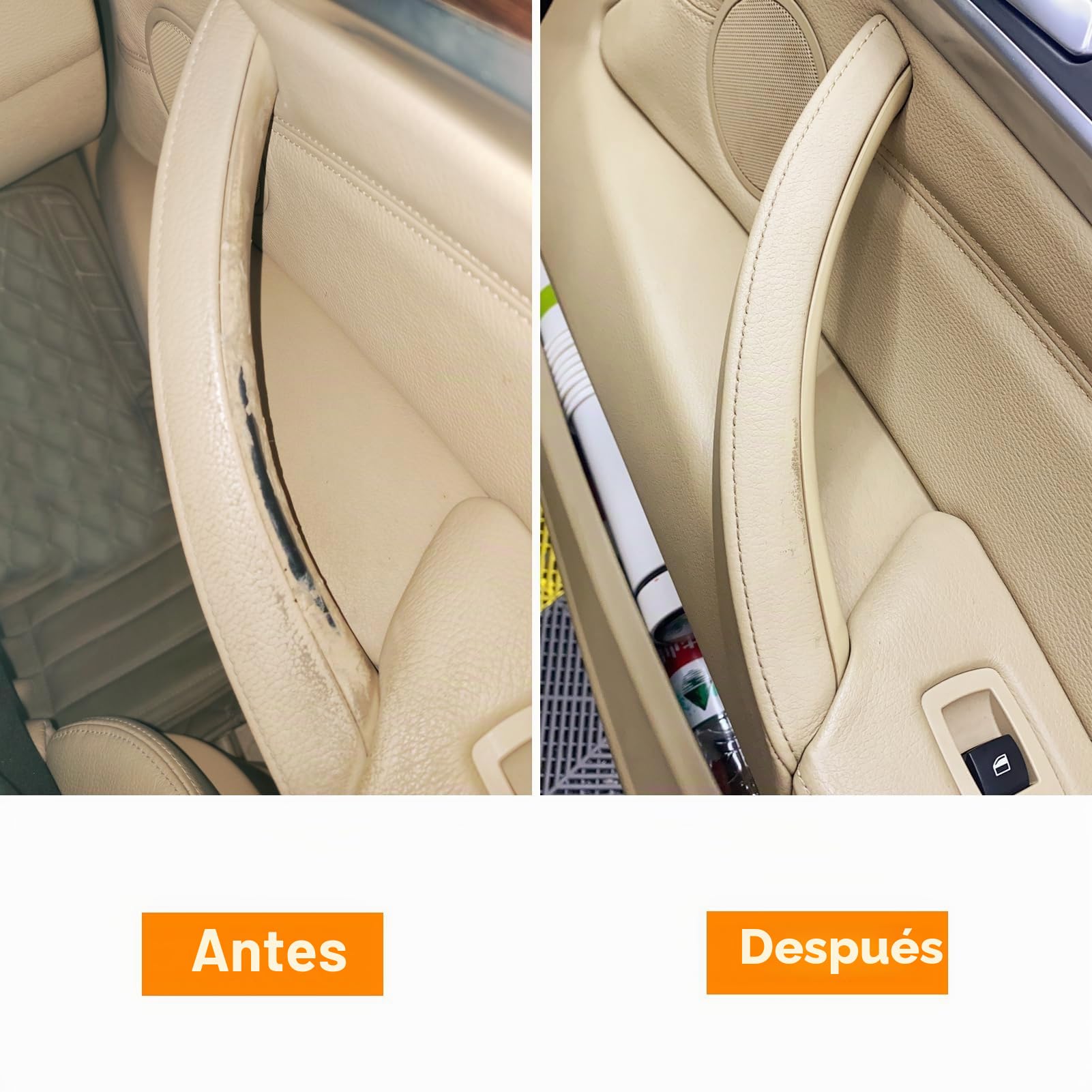 3 PCS Compatible con Tirador Puerta bmw X5 E70 2008-2013,X6 E71/E72 2008-2014 Manija Puerta Izquierda + Maneta Puerta Derecha X5 E70/X6 E71 E72 Manija Puerta Interior(Beige)