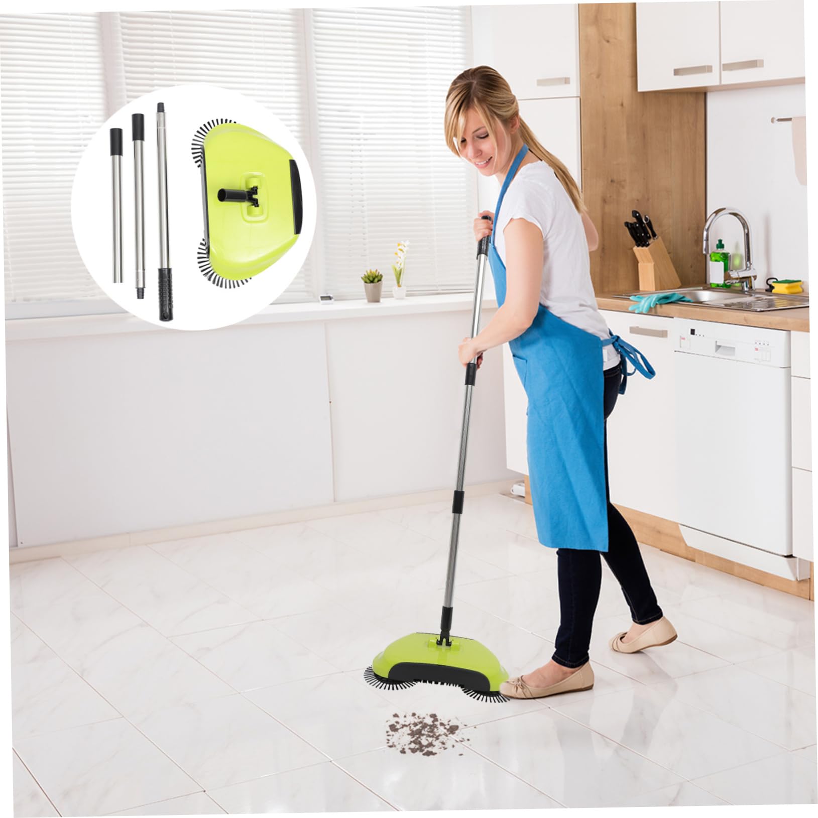 Schiebefeger 3-in-1 mit 360° Drehung und Verstellbarem Griff