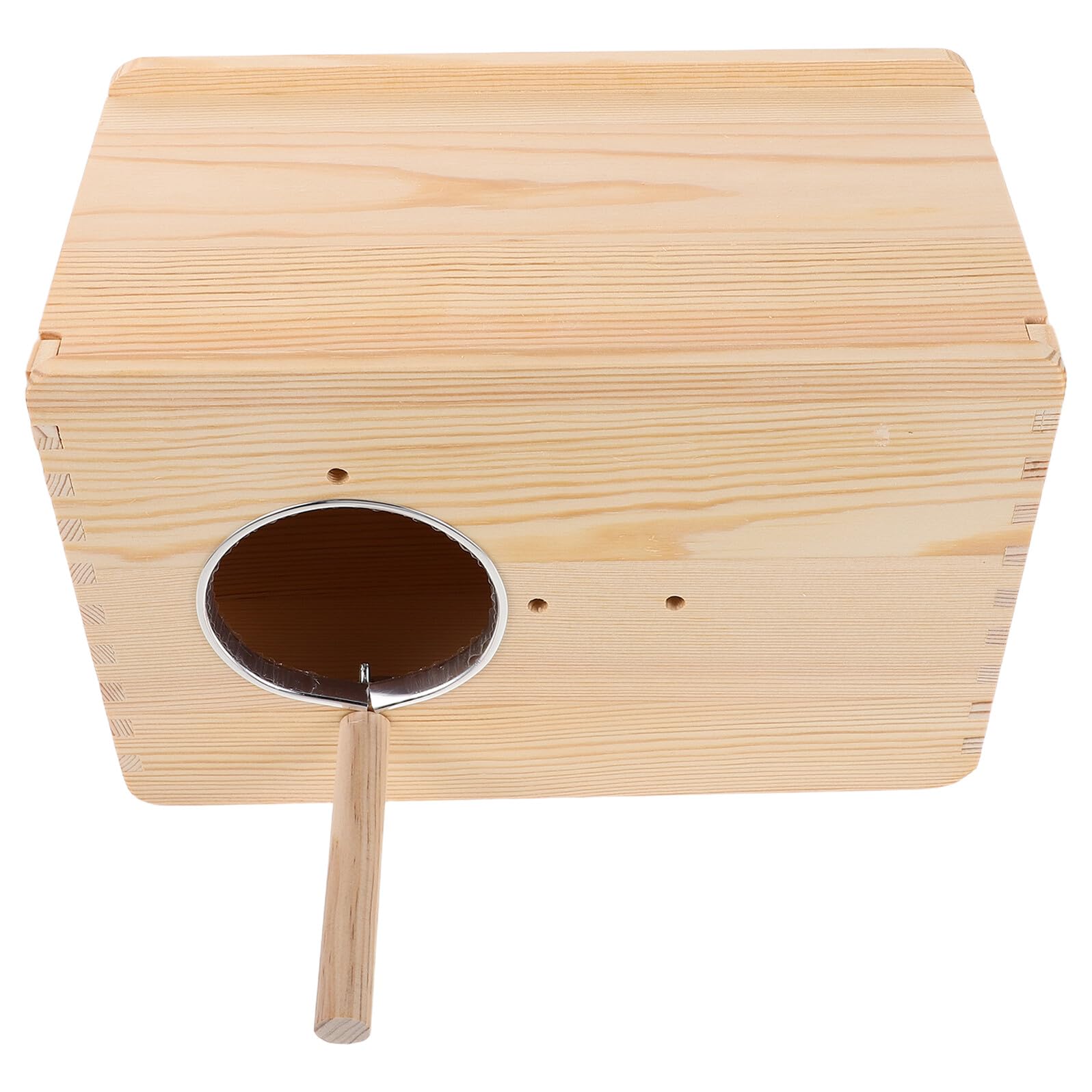 DOITOOL Caja de Anidación para Periquitos de Madera Maciza con Ventana de Observación Nido Colgante para Cría de Ninfas y Loros Aislamiento Térmico para Jardín y Patio