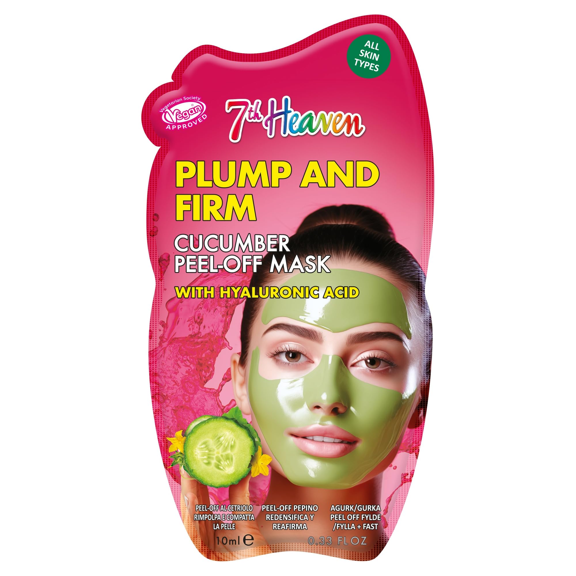 7th Heaven Cucumber Peel Off Face Mask with Hyaluronic Acid - Plump and Firm - All Skin Types