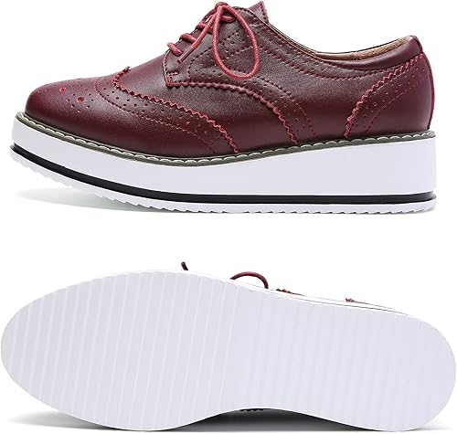 Miniatura 7 de DADAWEN - Zapatos con cintas tipo Oxford, con plataforma, para mujer, punta cuadrada