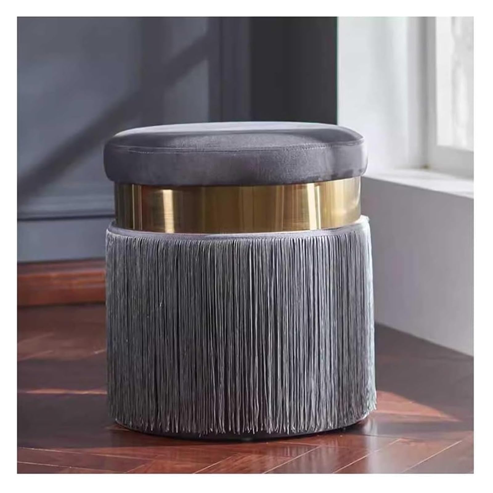 Chaise de coiffeuse de maquillage et tabouret compact à glands pour coin beauté