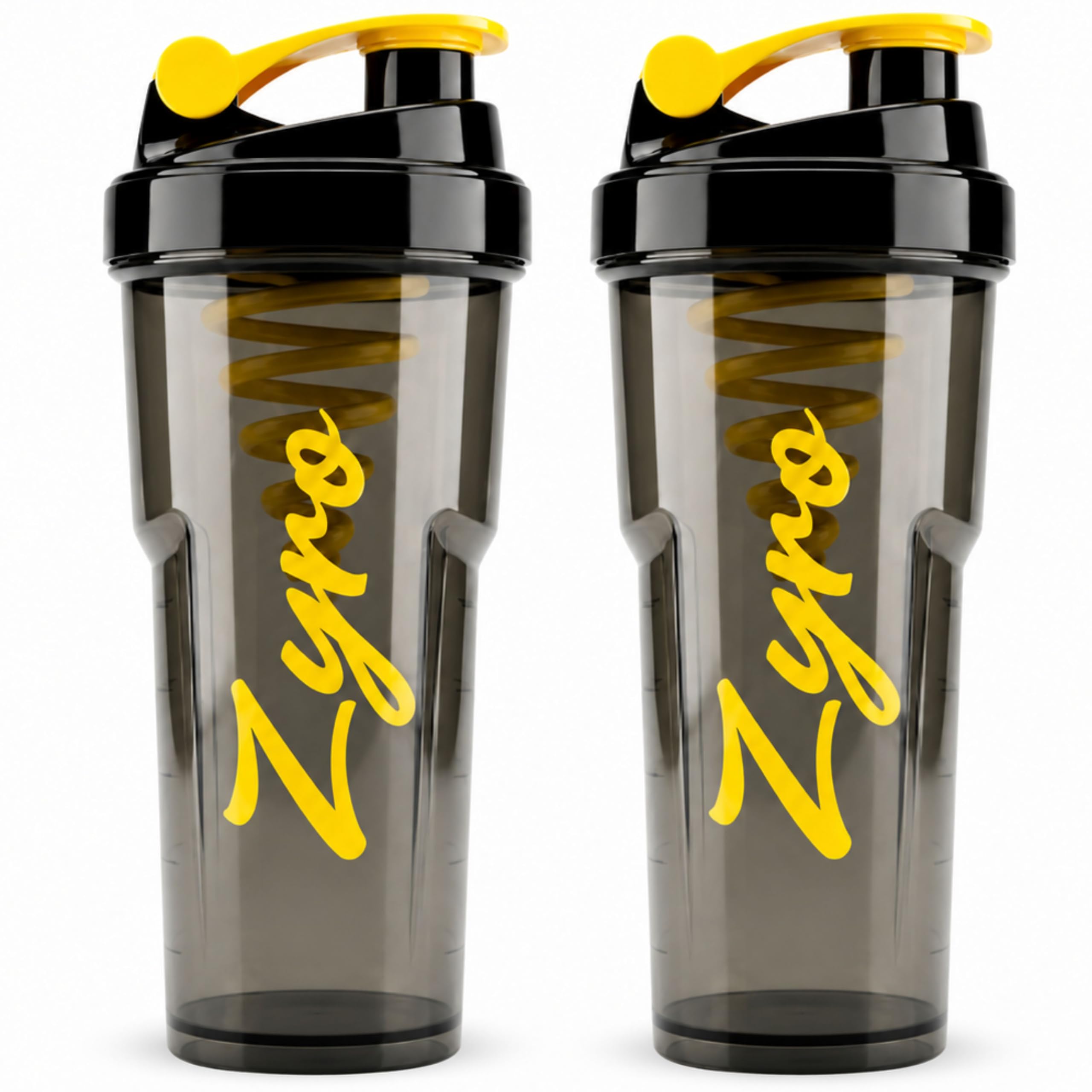 Zyro Protein Shaker Bottle Combo Pack of 2, 700ml BPA Free Gym Shaker with Cyclone Mixer, Leakproof Water Bottle for Protein Shake, Pre Workout, Post Workout, Fitness, Sports & Travel (Black/Yellow)-image-47