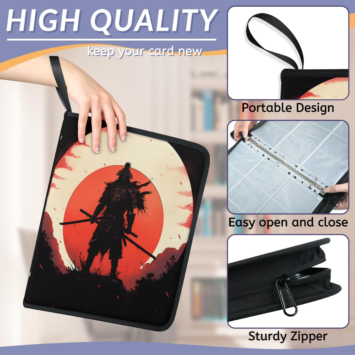 Amazon.com: Adornori Japanese Samurai 9-Pocket Trading Card Binder