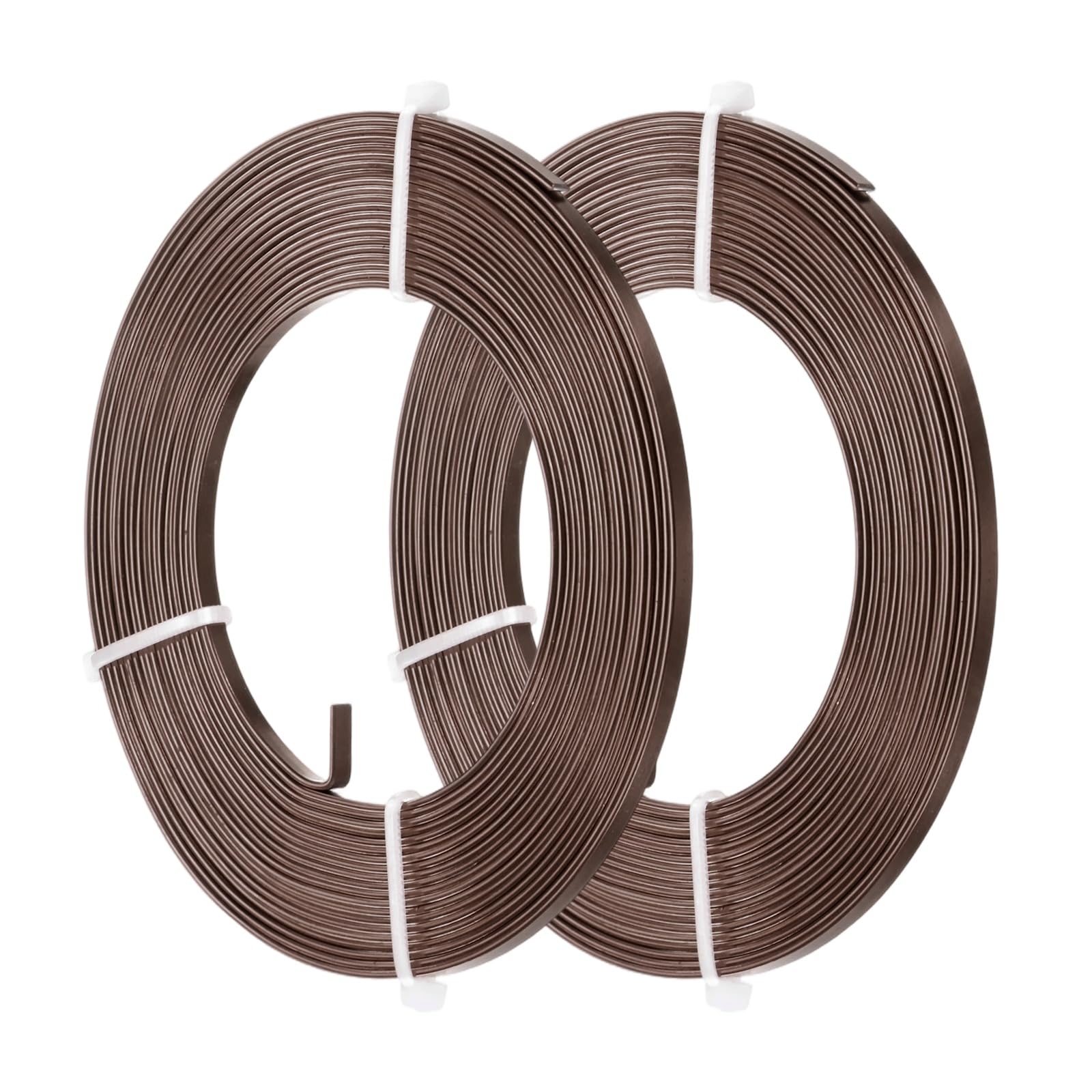 M METERXITY 2-Pack Flat Aluminum Wire, 3mm Wide x 16.4ft/5m Bendable Anodized Craft Wire for Jewelry Making/DIY Bezel Sculpting Crafting/Art Supplies [Dark Brown]