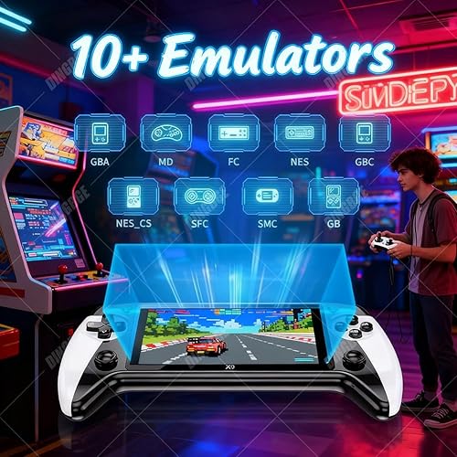 Miniatura 4 de Consola de juegos portátil retro X9, revive juegos clásicos con pantalla IPS HD de 5.5 pulgadas, más de 20000 juegos incorporados, más de 10