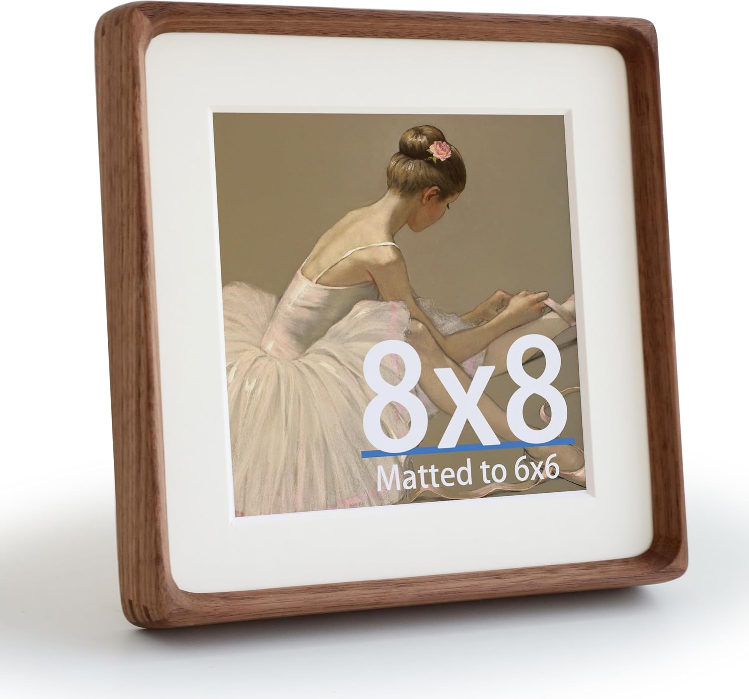 Walnut Wood Picture Frame,Picture 4x6 with Mat or 5x7 Without Mat,Standing Desk Photo Frame 5 by 7,Plexiglass,Tabletop or Wall Display