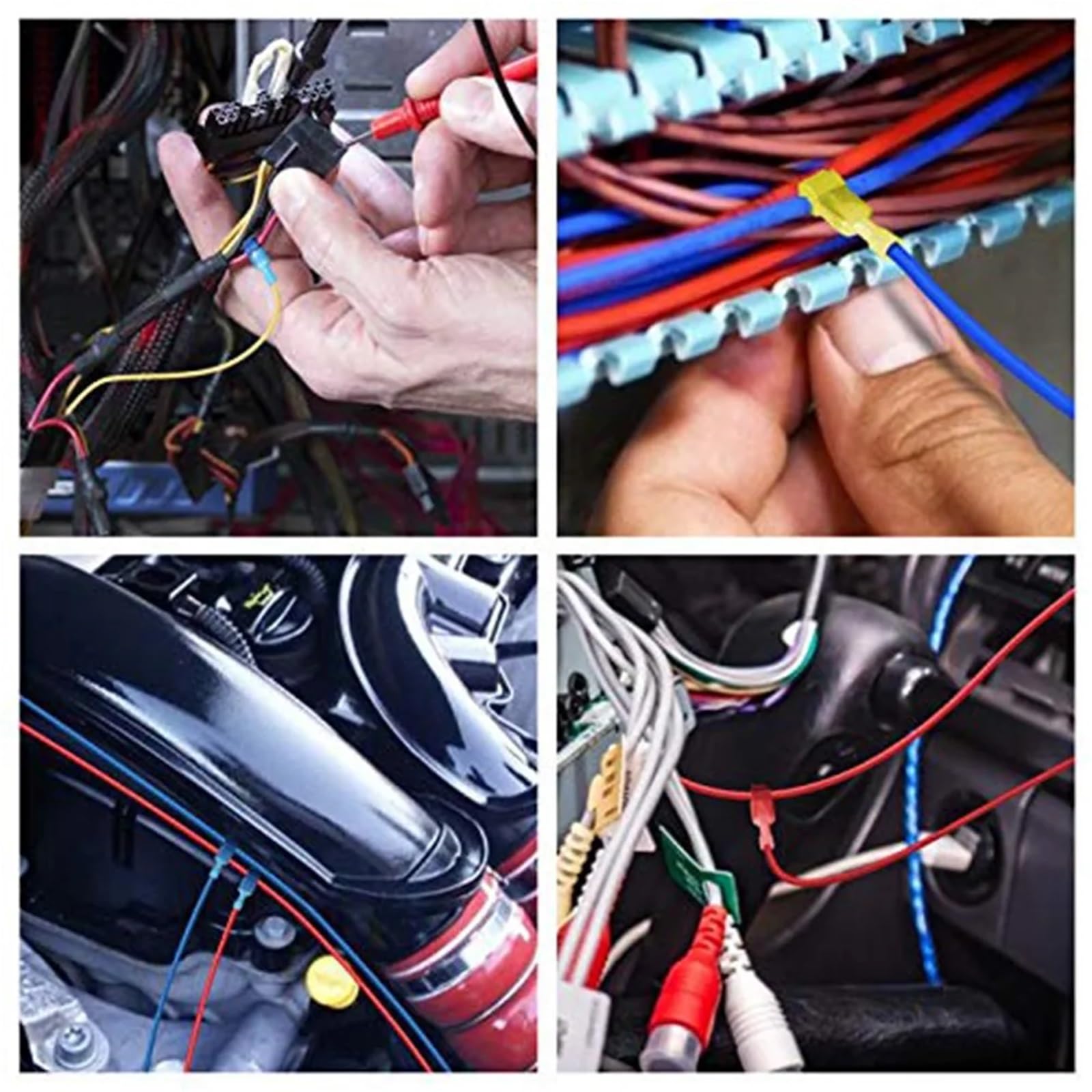Cosses à sertir isolées, connecteurs de fils, kit dérivation en T, dérivations câbles électriques déconnexion rapide(480PCS with pliers)