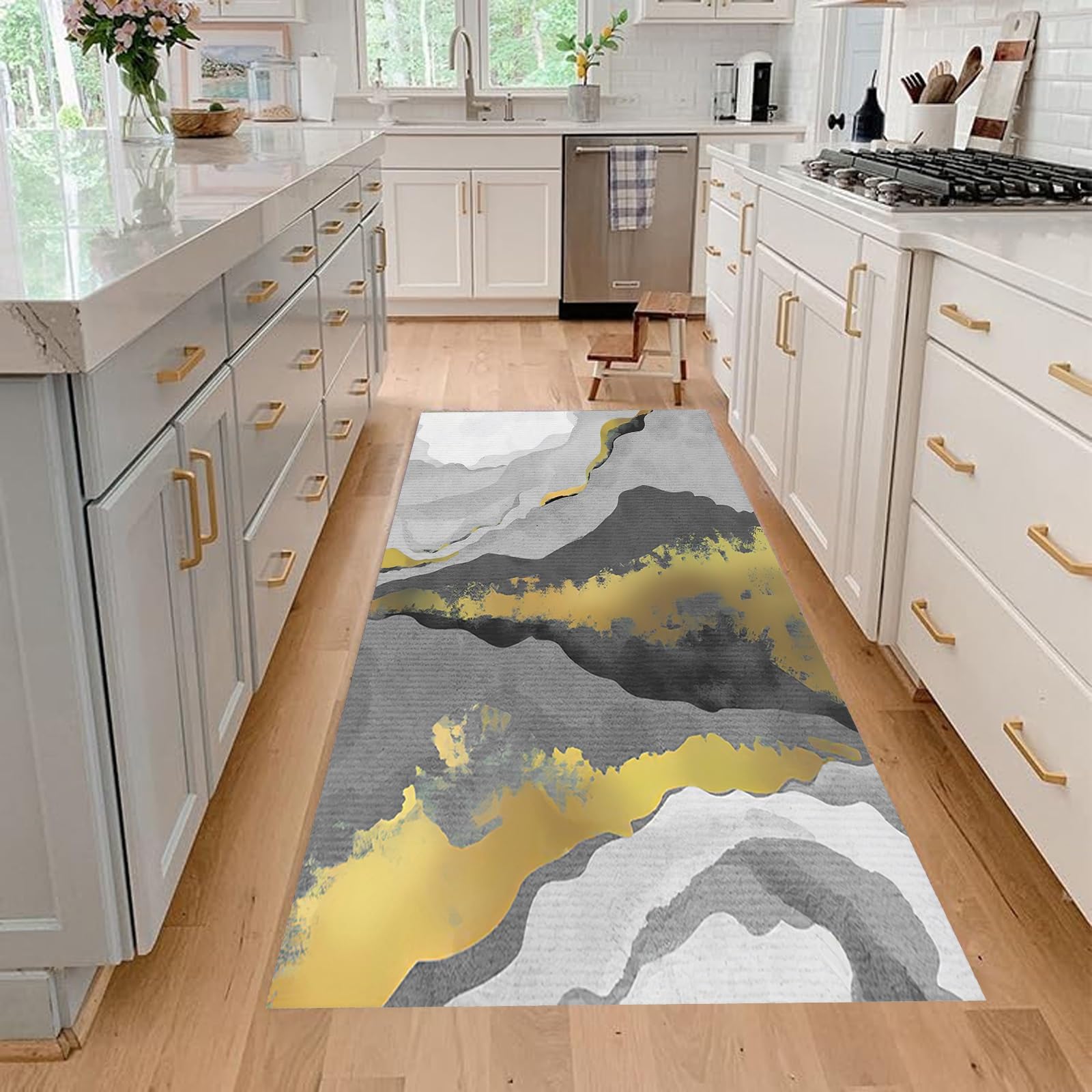 Läufer Flur rutschfest Teppich Küche 50 x 120 cm rutschfest & leicht abwaschbar Teppich Läufer Flur Küche rutschfest, Vielen Größen, für Büro Schlafzimmer Esszimmer, H
