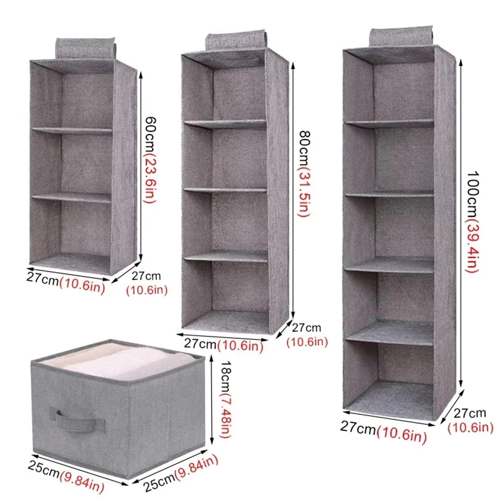 Hängeregal Creative Household Clothes Hanging Drawer Box Underwear Finishing Storage Collapsible Storage Shelves Closet Organizer Für Schlafzimmer(Gray 5-Layer)