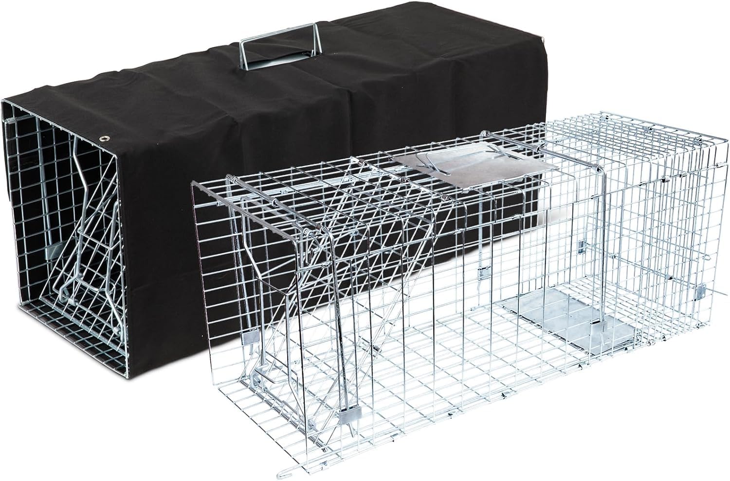 JT Eaton Humane Live Catch Trap with Cage Cover for Raccoons, Groundhogs & Large Pests
