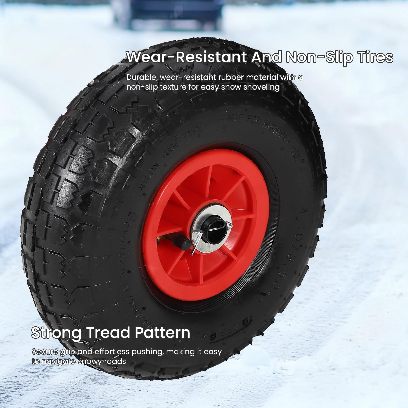 Garvee Pelle à Neige sur Roues Robuste 29" – Lame Acier Inclinée – Poignée Ergonomique Réglable 5 Niveaux – Déneigement Efficace pour Allée, Trottoir, Entrée – Outil Professionnel Hiver