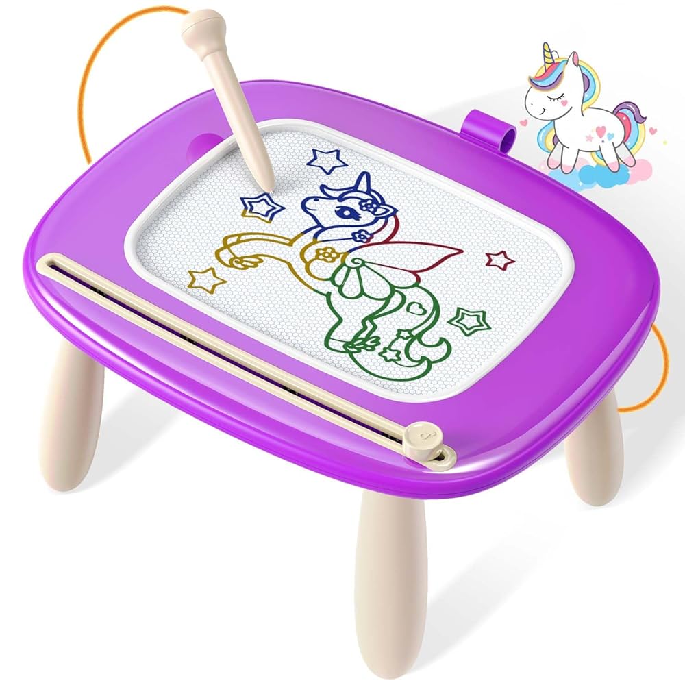 Seimome Doodle Board for Toddler Toys Age 1-3, Magnetic Writing Board, Preschool Learning and Educational Toys for 1 2 3 Years Old Girl Boy Gift for Birthday -Purple