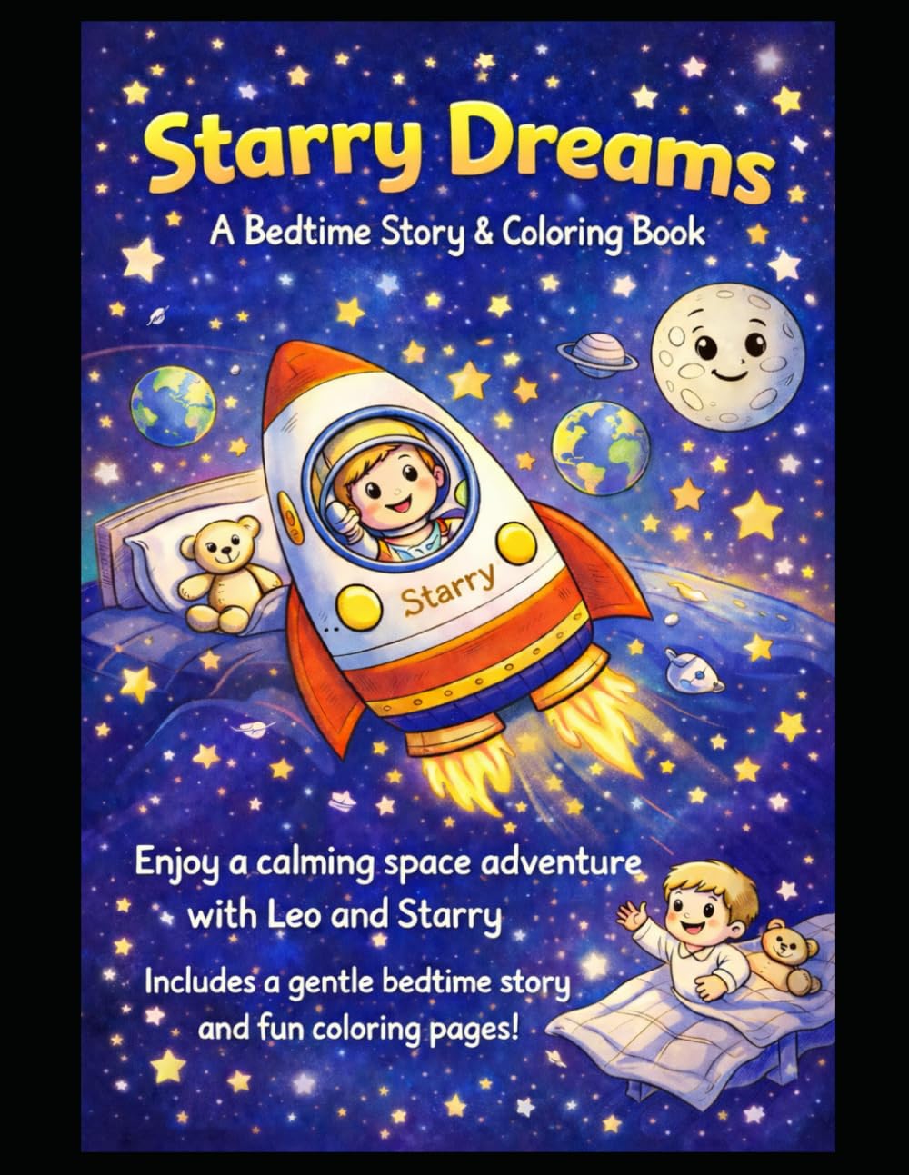 Starry Dreams: Bedtime Story & Coloring Book