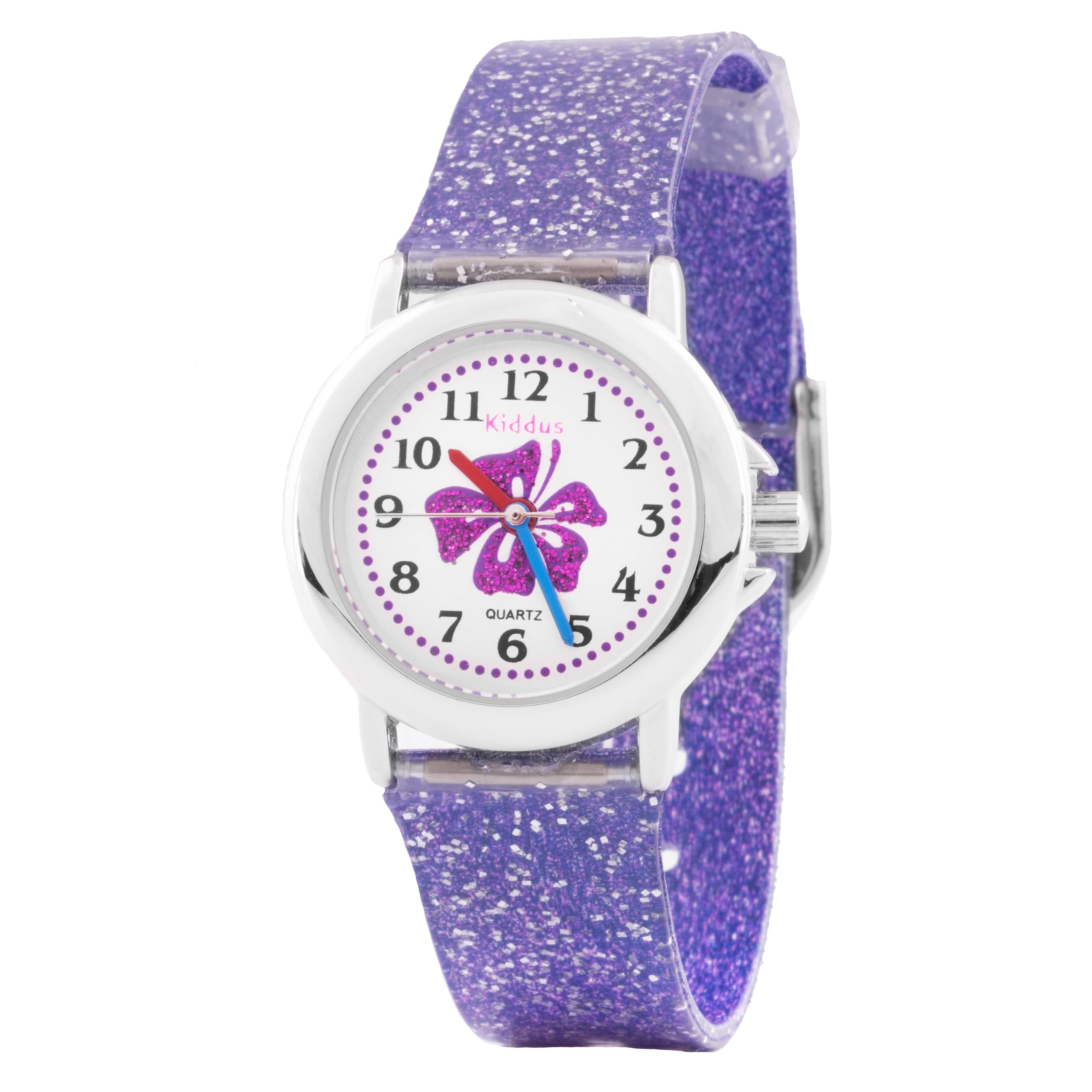 Kiddus. Girl Watch. with Glitter. Kids Watch for Girls. with Exercises to Learn The Time. Watches for Girls. Easy to Read. Sparkly. from 4+ Years.