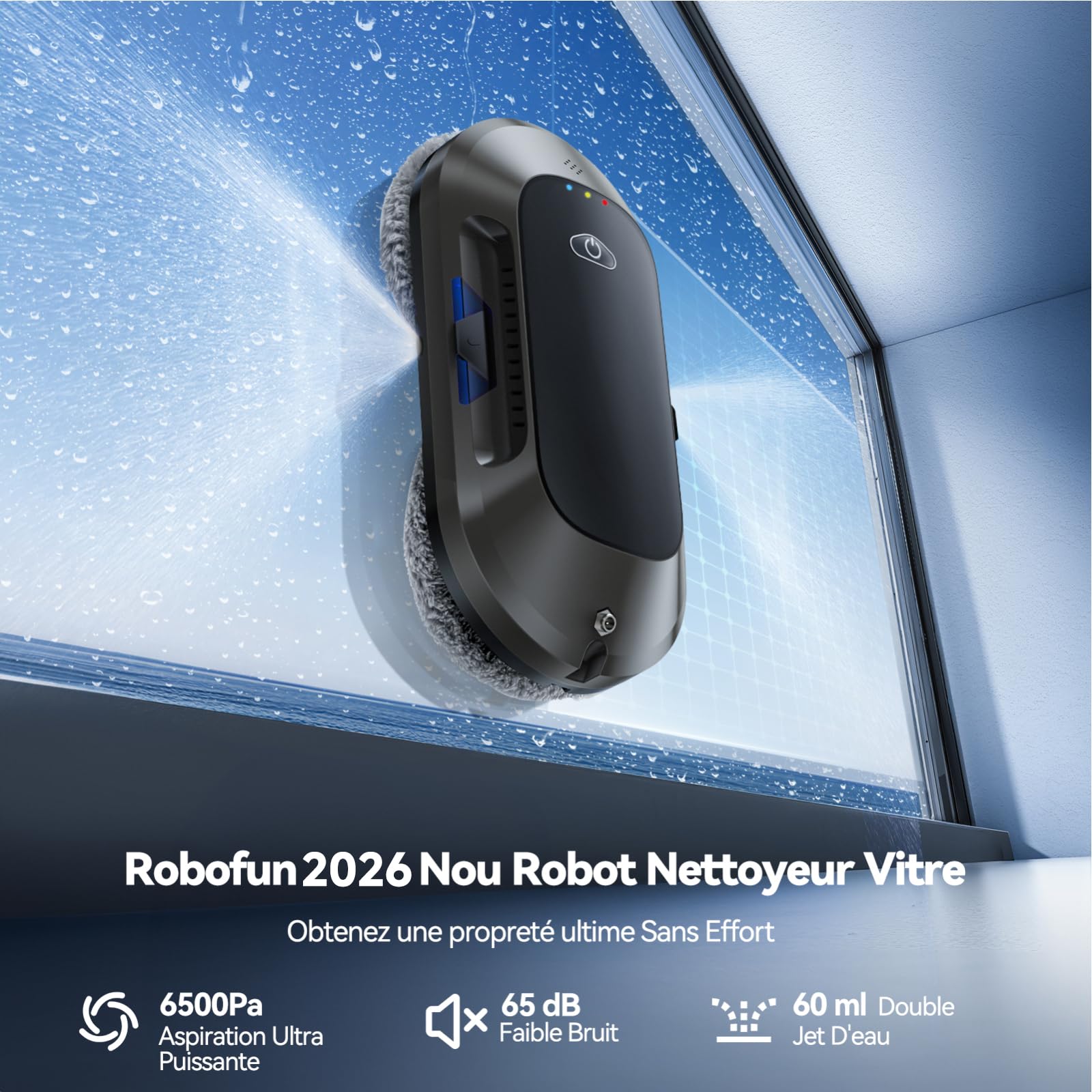 W23D Robot Lave Vitres avec Double Buse, Technologie de Nettoyage