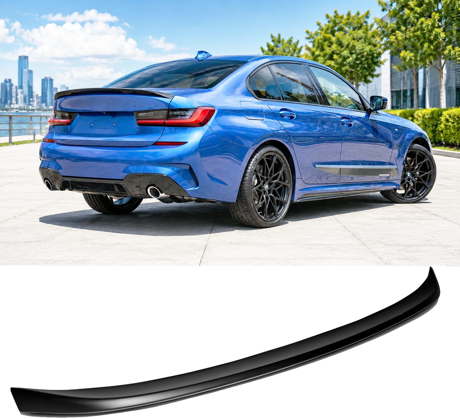 2019-2026 Glossy Black Trunk Spoiler Wing Compatible with BMW 3 Series G20 2020 2021 2022 2023 2024 2025 330 330i 330e M340i