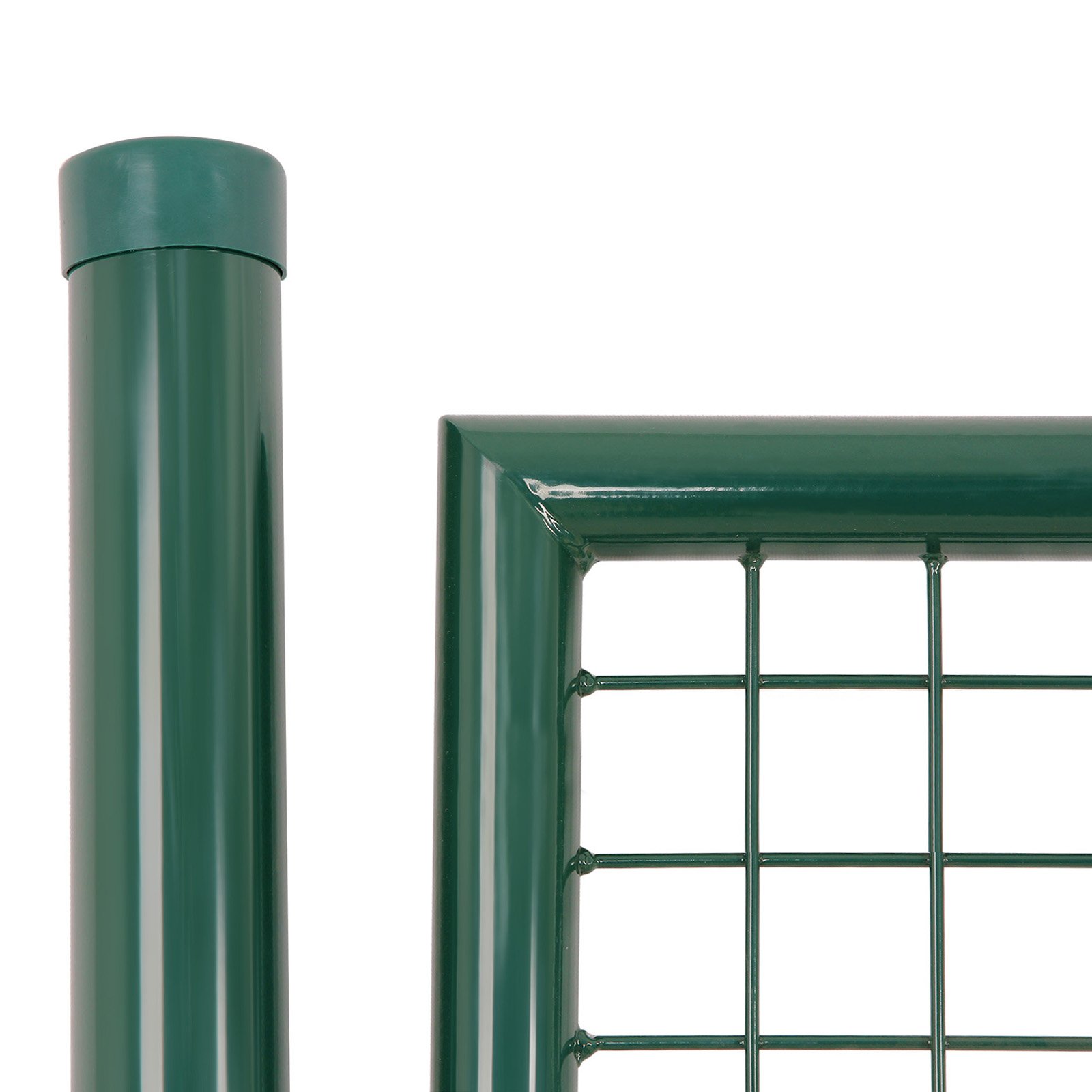 SONGMICS Cancello da Giardino, Cancelletto da Giardino, Acciaio Zincato con Serratura, Porta di 87 x 90 cm, Cancello per Recinzione, 106 x 90 cm (L x H), Verde GGD150G