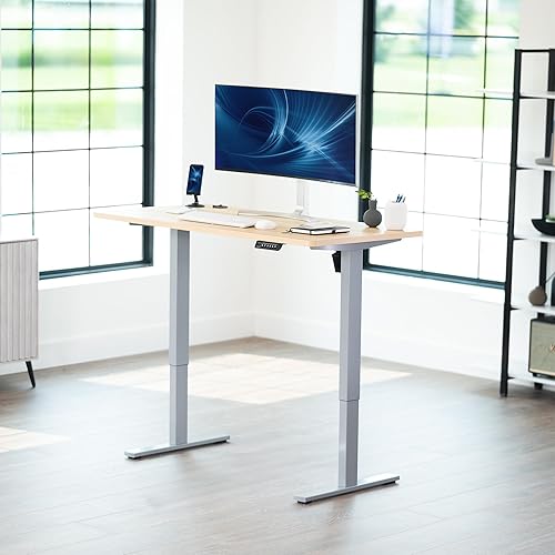 Vista 638 de VIVO DESK-KIT-1W6G - Escritorio eléctrico de pie de 60 x 24 pulgadas, ajuste de altura de memoria, serie 1B, parte superior de nogal oscuro de una