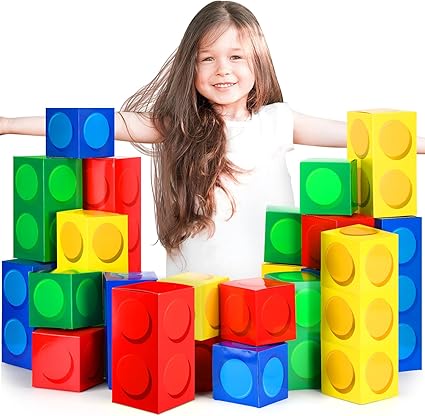 Amazon.com: Dunzoom 30 Pieces Building Block Party Box Cardboard ...