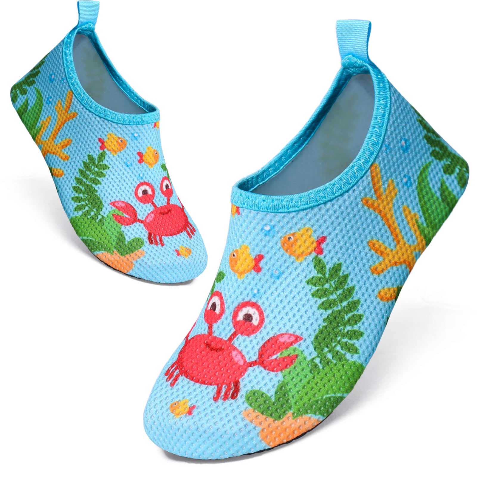 TMEOG Escarpines Niño Niña Zapatillas Agua Zapatos de Playa y Piscina de Antideslizante Calcetines Natación Calzado para el Agua Zapatos Descalzos para Niños 22-33EU