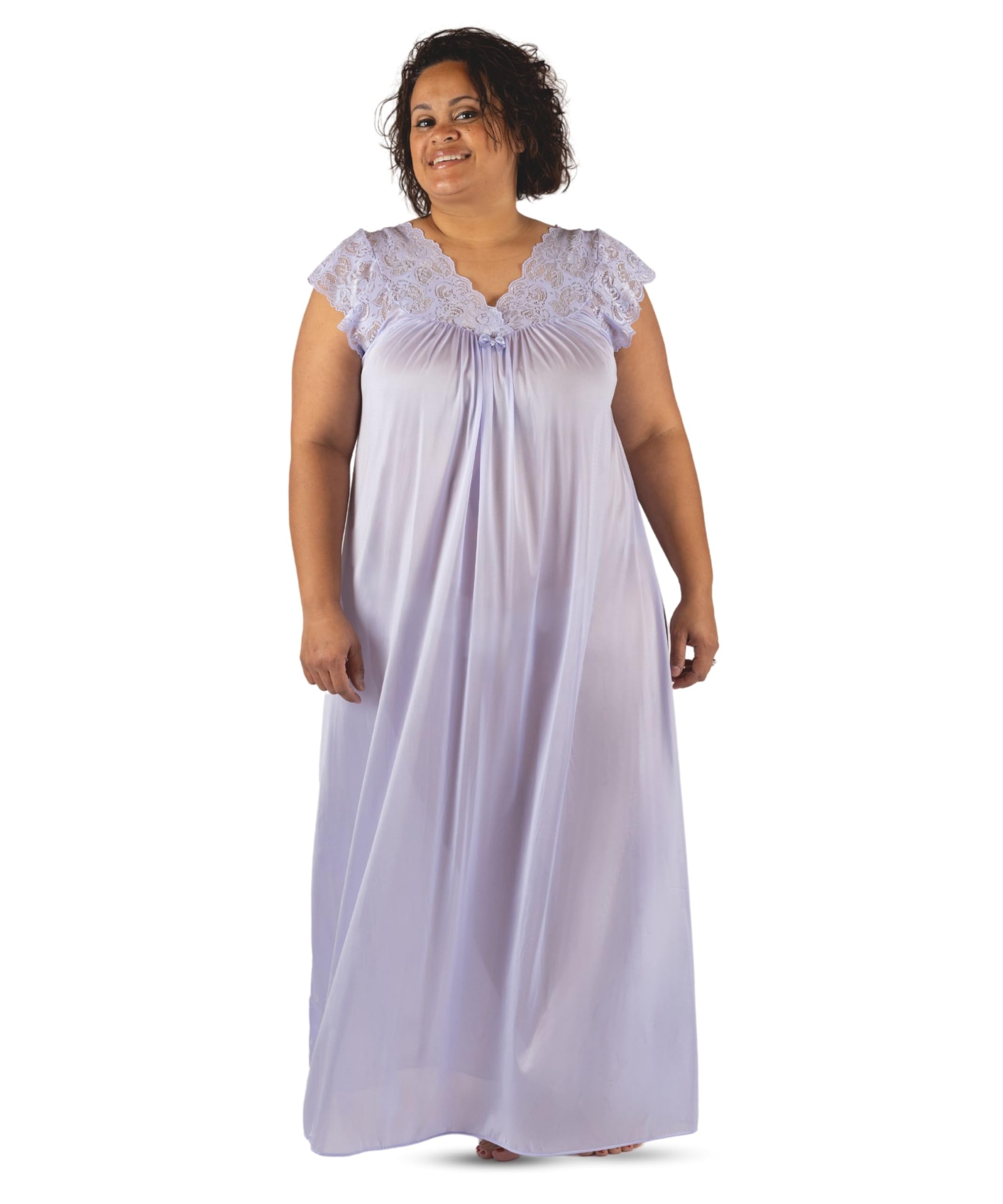 Women’s Long Lace Nightgown 53” Length Gown Elegant Sleepwear