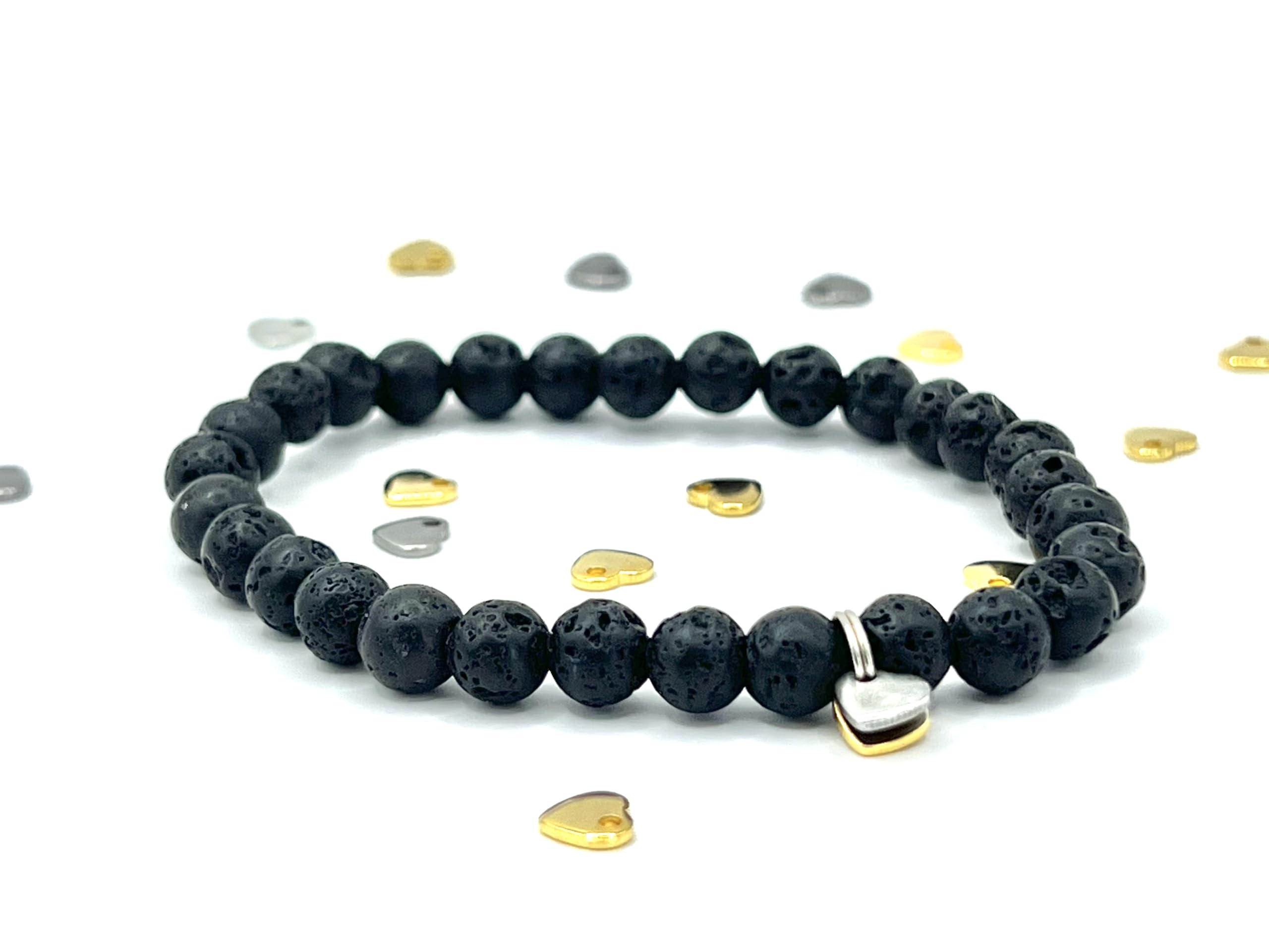2 - Heart 2 Heart Family Bond Bracelets (black lava).