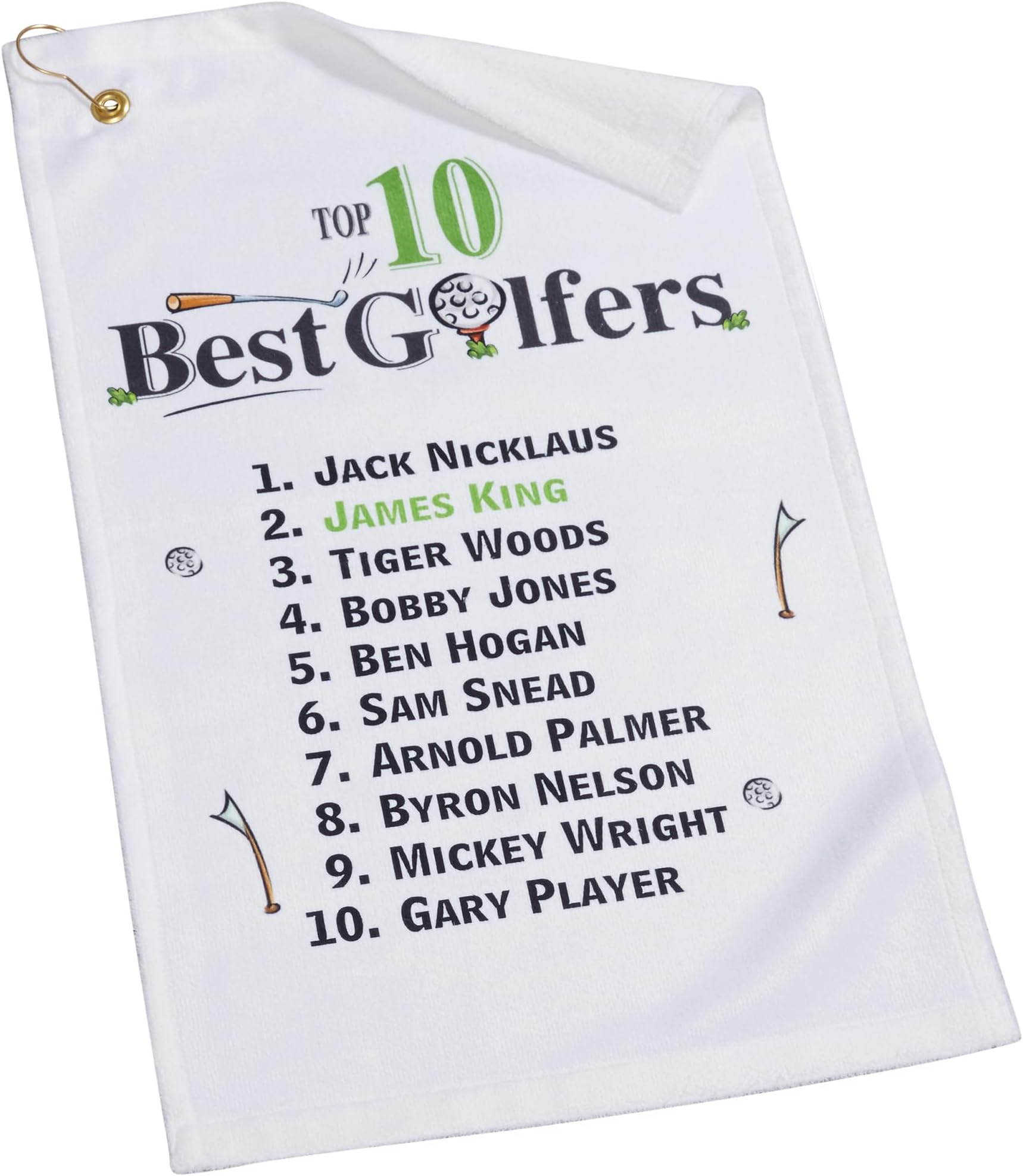 Top 10 Golfers Personalized Golf Towel