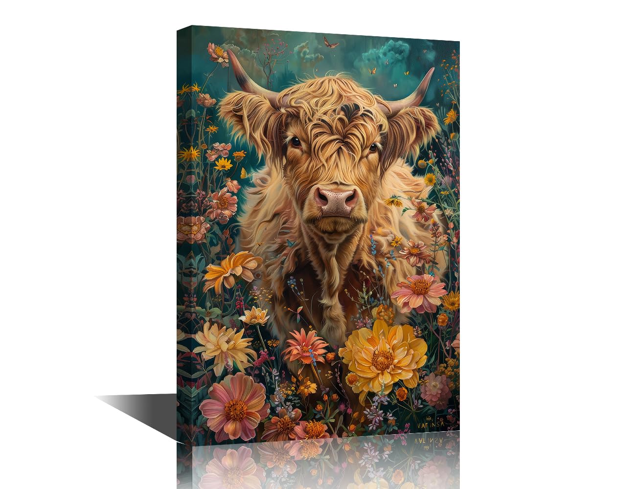 Toile murale abstraite encadrée grand format 91x61 cm pour tableau de salon - 5