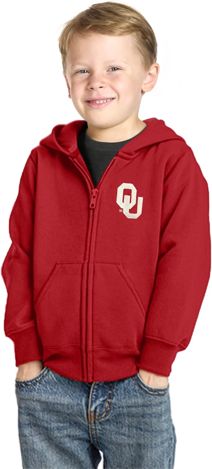 Little King NCAA Boys/Girls Toddler Full Zip Fleece Hoodie Sweatshirt with Embroidered Team Logo 2T 3T 4T 5T