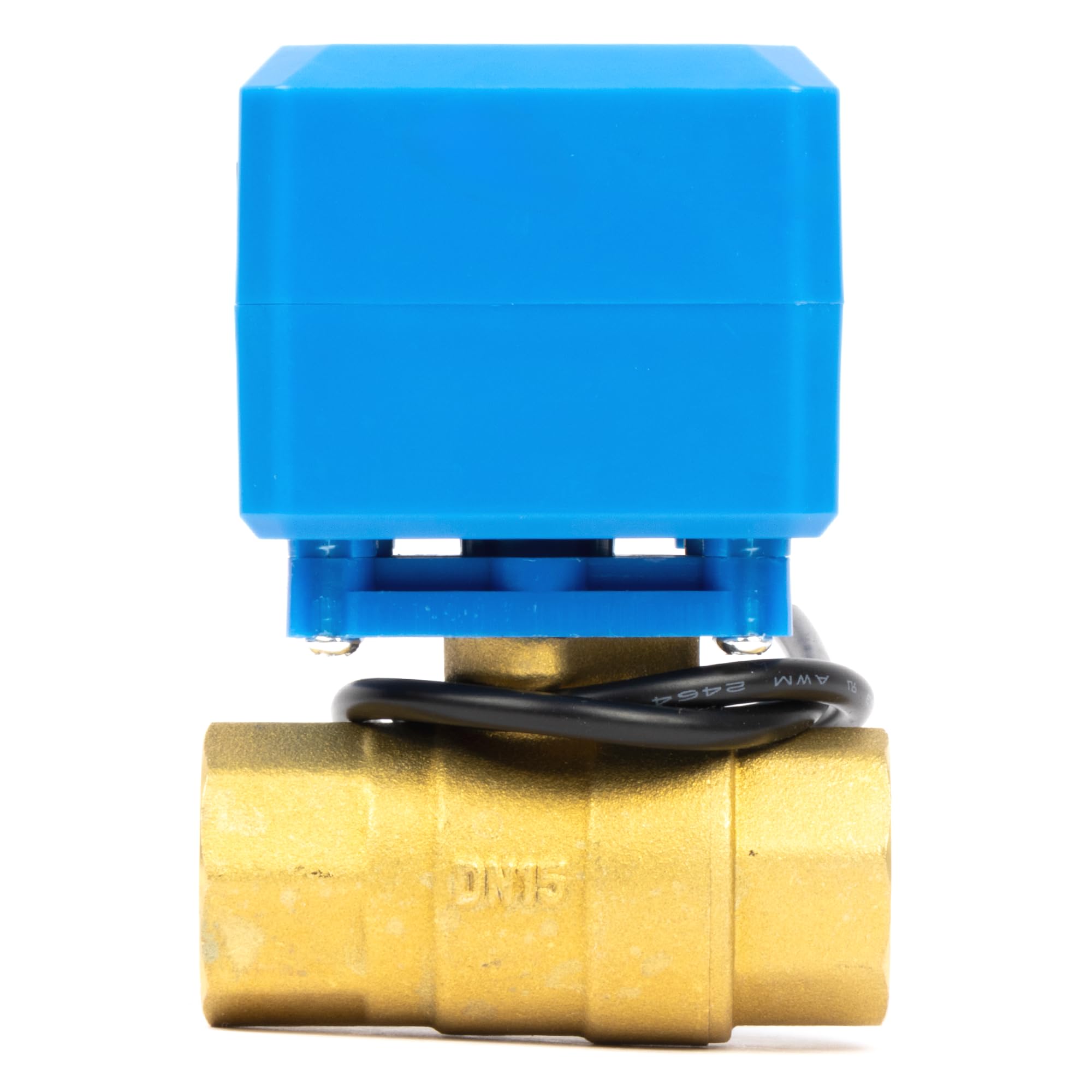Valvola a sfera motorizzata in ottone da 1/2", ritorno automatico a 2 fili, 9-36 V AC/DC con 3 spie, normalmente chiusa