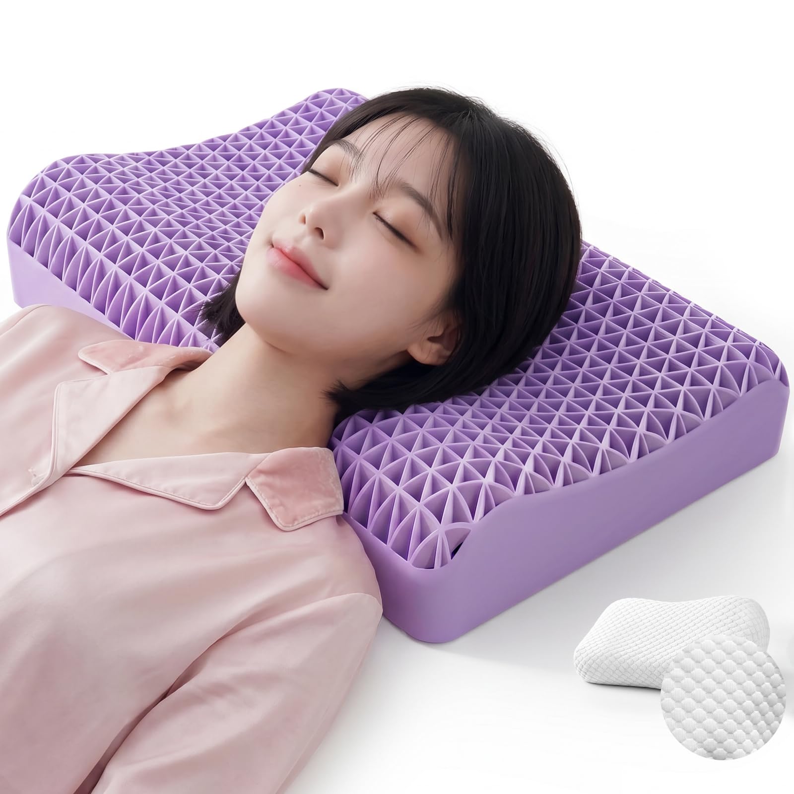 【開封済み・未使用】Dafeel　枕　TPEジェル　枕カバー付き　洗える　低反発 Dafeel 無重力ジェルピロー 高さ調節可能 TPE素材 53cm×34cm