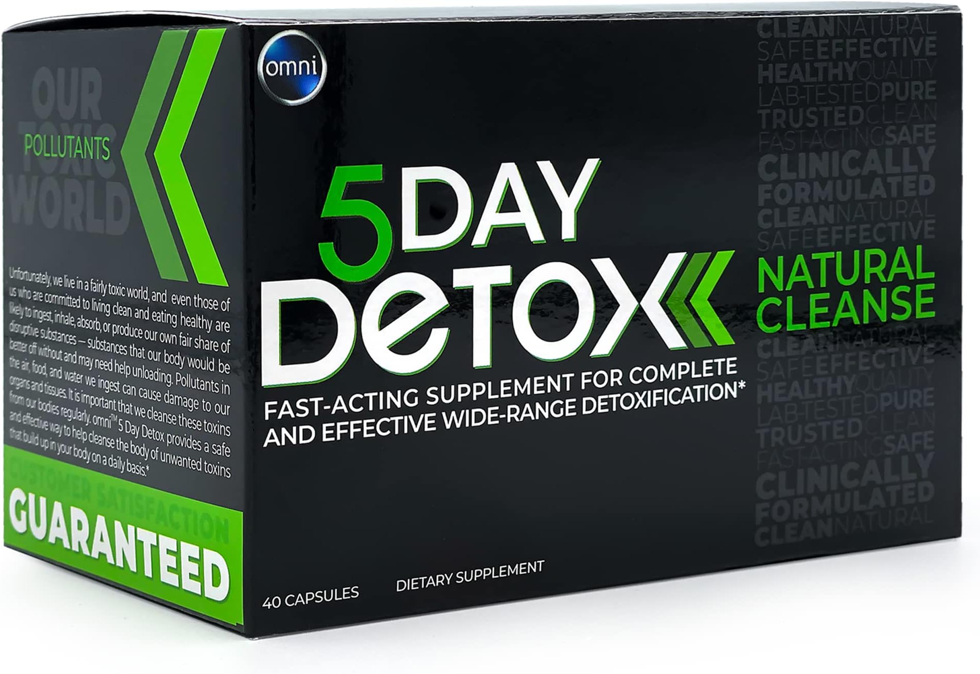 Wellgenix Omni 5 Day Detox Cleanse - Premium Natural Body Detox Supplement, 40 Capsules for Toxin Removal, Total Body Purge, Supports Healthy Liver, Kidneys, Urinary Tract, & Digestive System
