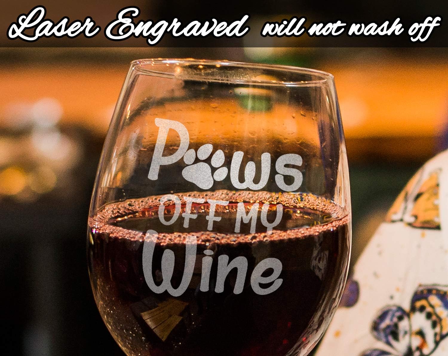 Bеѕt Sеllеr Dog Owners Mothers Day Paws off My Wine Stemless Wine Glass Engraved for Dog Mom Dad Mug Pet Owner 21 Birthday Gift Dogs Party Decoration
