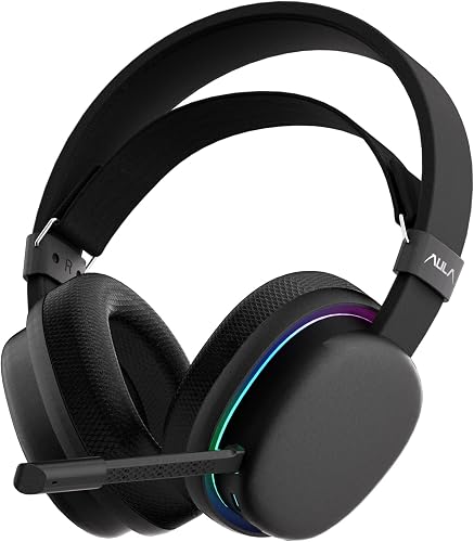Aula G7 Tri Mode Kablosuz RGB Gaming Mikrofonlu Oyuncu Kulaklığı 40mm Driver Gürültü Engelleyici Siyah